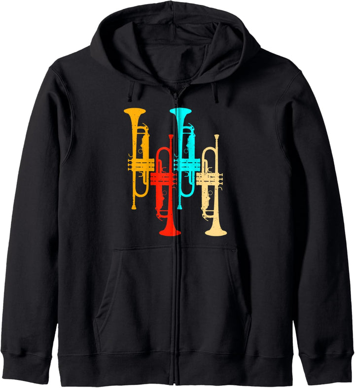 Retro Trompete Geschenk Trompeter Orchester Instrument Kapuzenjacke