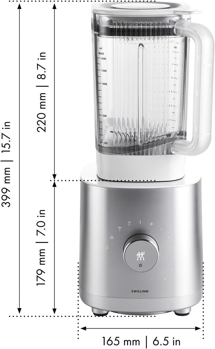 ZWILLING ENFINIGY Standmixer Universal 1.4 Liter, Mixer mit Edelstahl-Kreuzklinge & 1200-Watt-Hochle