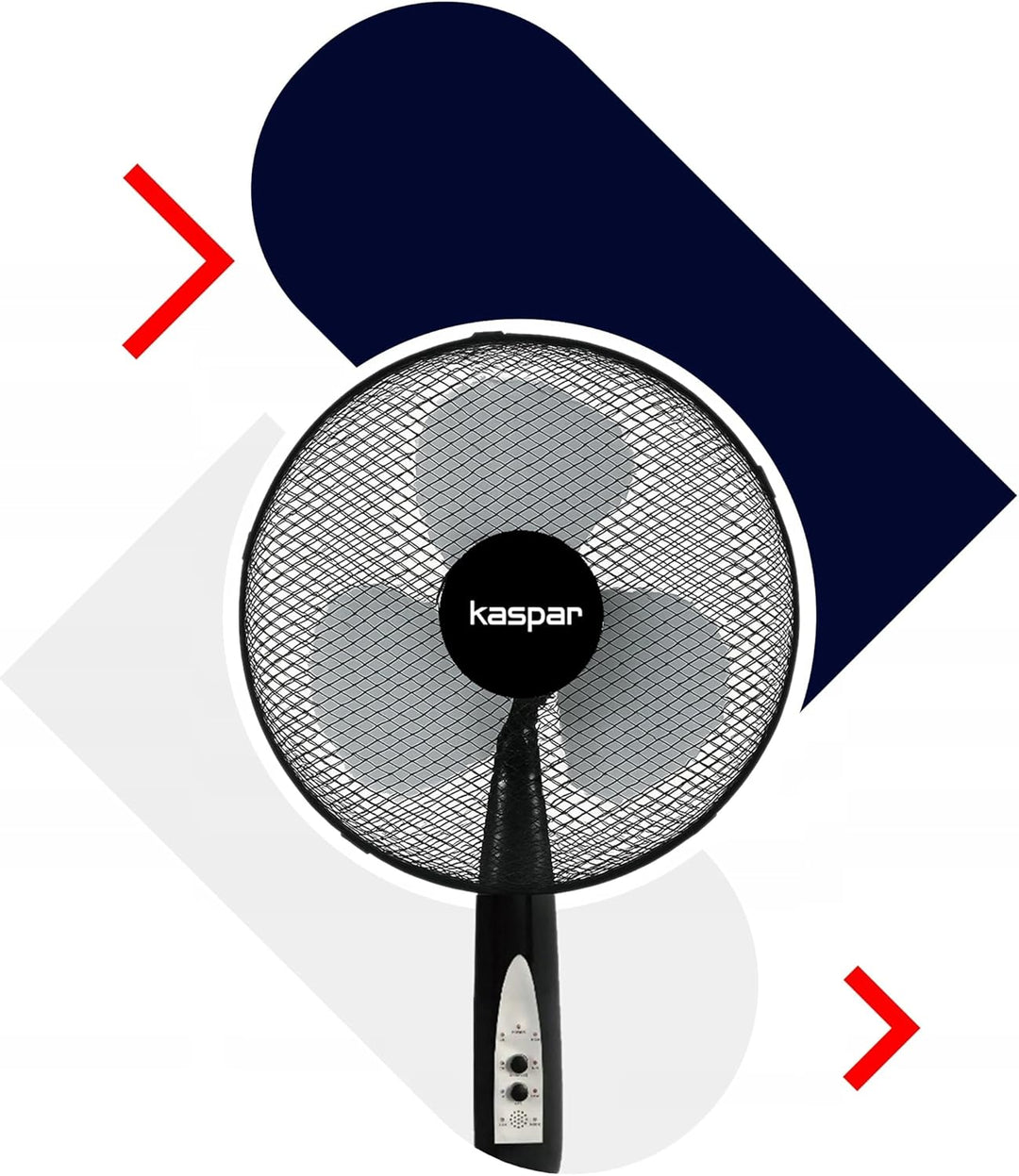 Kaspar Ventilator Standventilator mit Fernbedienung mit 3 Windgeschwindigkeiten Oszillationsfunktion