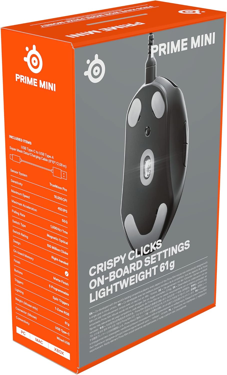 SteelSeries Prime Mini - Esports Leistung Gaming-Maus - Optisch-magnetische Schalter - Mini-Formfakt