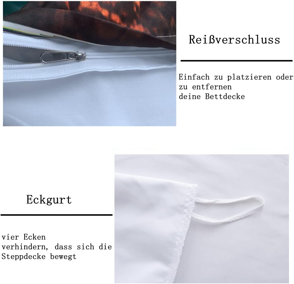 AOXHFNV 3D Motorrad-Bettbezug Motocross-Bettwäsche-Set Motorrad-Rennbettbezug mit Kissenbezug für Te