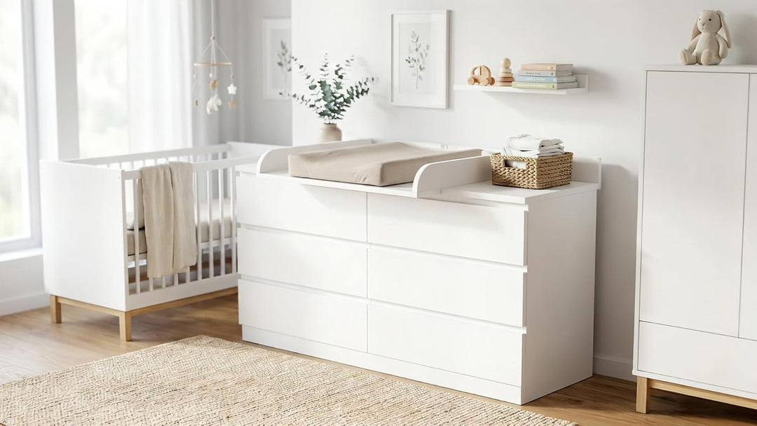 Shefa Kids Wickelaufsatz 800 - Universeller Wickeltischaufsatz für Ikea Kommoden MALM, HEMNES und NO