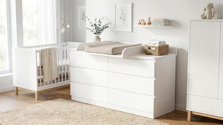 Shefa Kids Wickelaufsatz 800 - Universeller Wickeltischaufsatz für Ikea Kommoden MALM, HEMNES und NO
