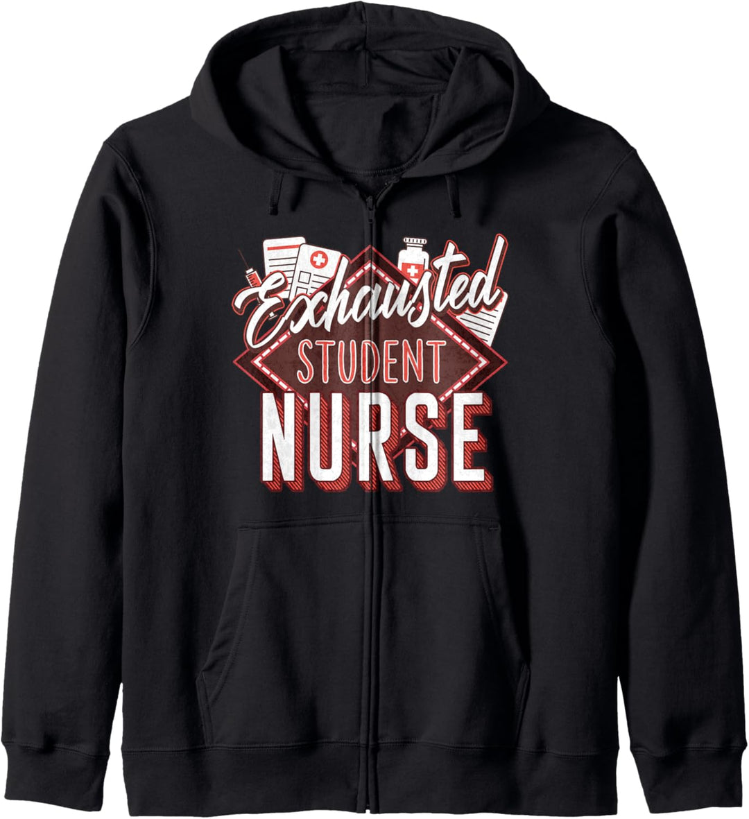 Krankenpflege erschöpft Student Krankenschwester Tag Schule Kapuzenjacke