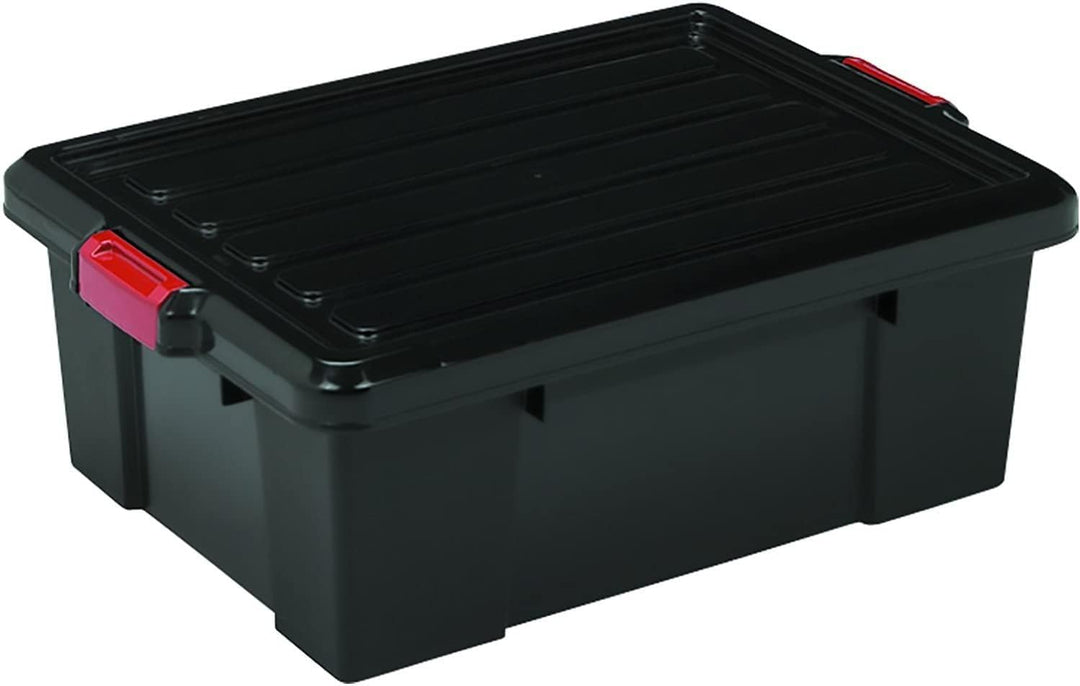 Iris Ohyama, 3er-Set, Aufbewahrungsbox, DIY, 25 L, mit Clips, stapelbar, Garage - Power Box SK-230 -