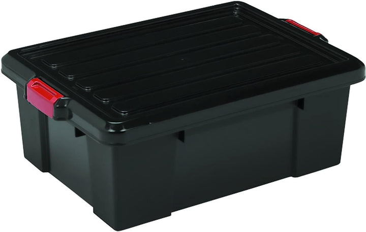 Iris Ohyama, 3er-Set, Aufbewahrungsbox, DIY, 25 L, mit Clips, stapelbar, Garage - Power Box SK-230 -