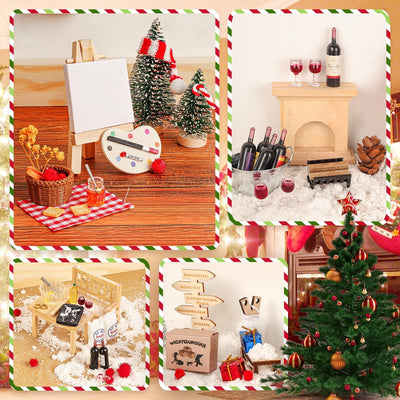 WILDPARTY 75Pcs Wichteltür Set mit Wichtelbriefe Wichtel Zubehör Weihnachten Wichtelhaus Im Dunkeln