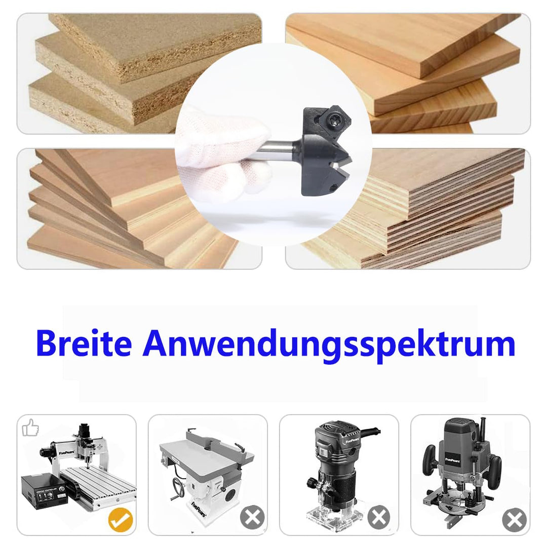 Sinoprotools Planfräser 8mm Schaft,Durchmesser 38mm mit Winkel 45°,Hobelfräser & Abrichtfräser mit W