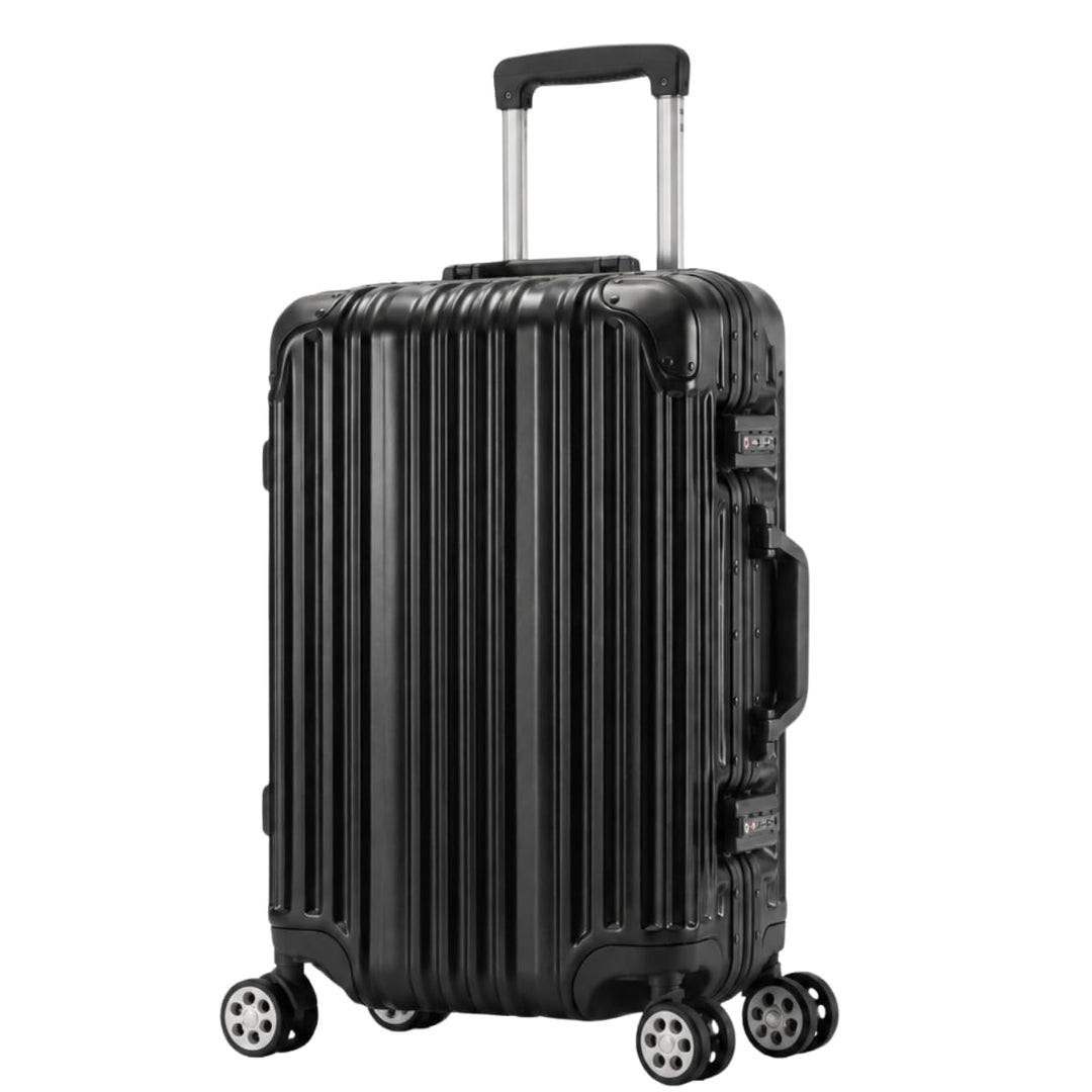 Travelhouse® London Aluminium-Rahmen Handgepäck 47L Schwarz Schwarz S, Schwarz S