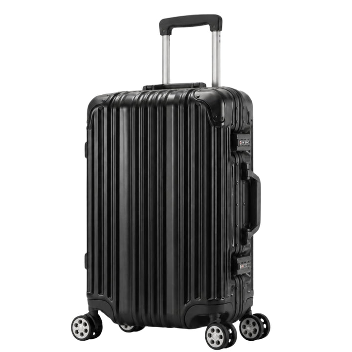 Travelhouse® London Aluminium-Rahmen Handgepäck 47L Schwarz Schwarz S, Schwarz S