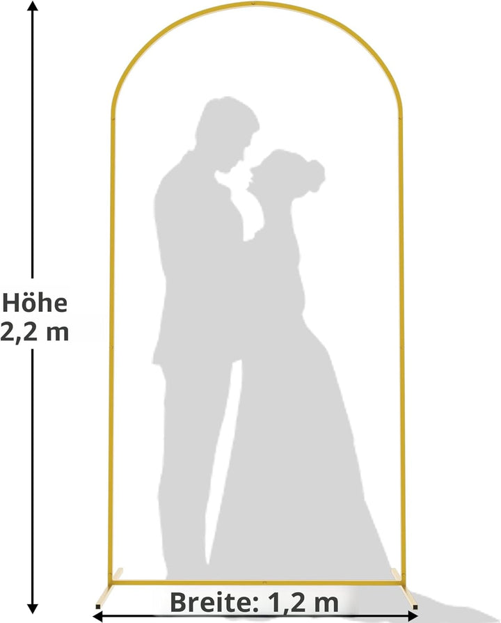 Wokceer 2.2 m Hochzeitsbogen-Hintergrundständer, quadratisch, goldfarben, Metallbogen, Hintergrund f