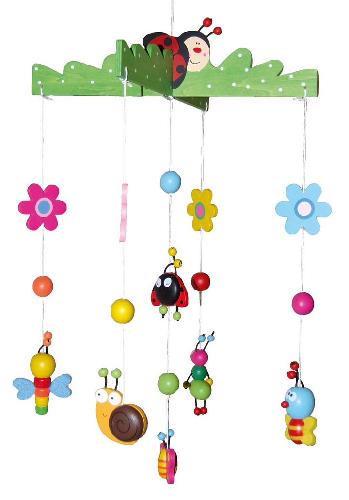 Bieco 3D Baby Mobile Ø ca. 26 cm | Edition Käferchen aus Holz | Mobile Baby Mädchen/Mobile Baby Jung