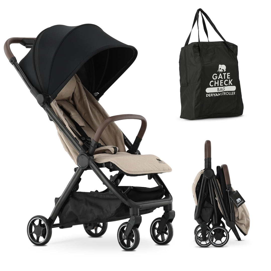Deryan Air Reisebuggy - Leicht & kompakt - Handgepäckgrösse, faltbarer Reise-Kinderwagen mit Liegefu