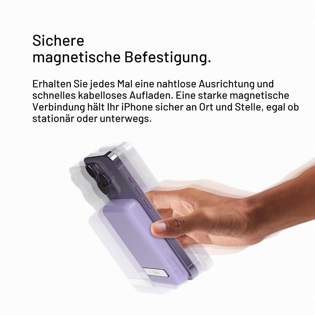 Belkin magnetische 5000-mAh-Powerbank, externer Handy-Akku, kompatibel mit MagSafe, mit Passthrough-