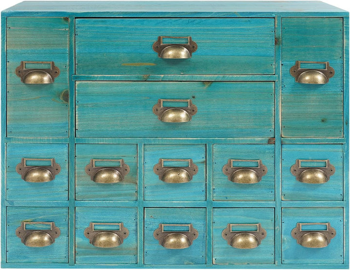Mini Kommode mit 14 Schubladen, Vintage Aufbewahrungsschrank - Schrank Schubladenschrank Holz Klein