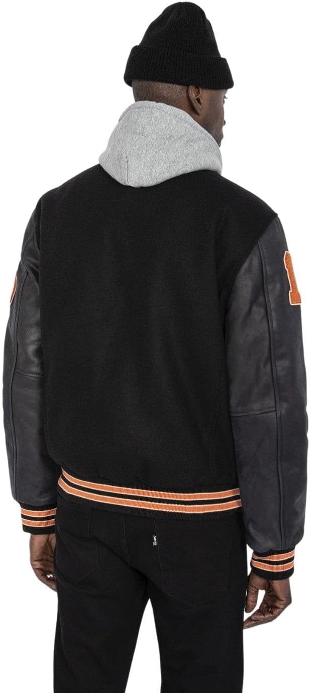 Schott NYC Herren Lcteddybd Jacke L Schwarz / Schwarz, L Schwarz / Schwarz
