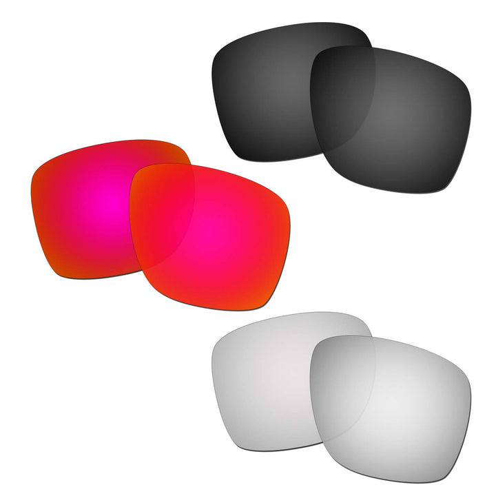 HKUCO Reinforce Ersatz-Brillengläser für Oakley Sliver XL Rot/Schwarz/Titan Sonnenbrille