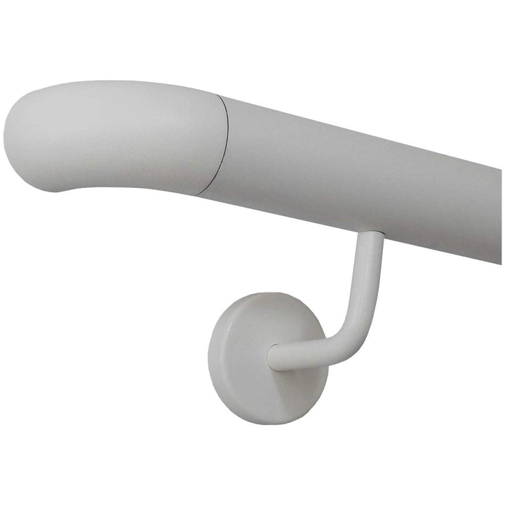 TIBU Handlauf Edelstahl weiss pulverbeschichtet 42,4 mm Geländer innen aussen wetterfest, Länge 130