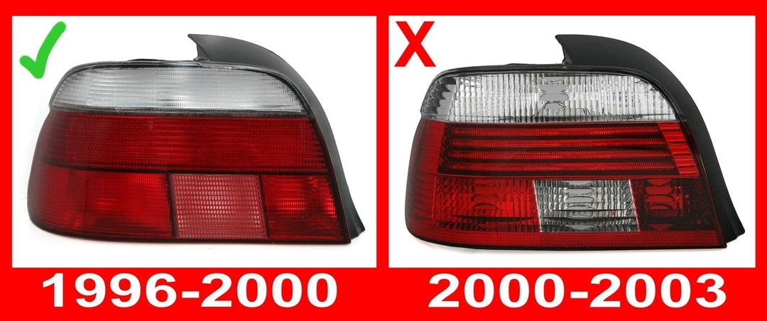 AD Tuning 960323 Rückleuchten Set (2-teilig), Klarglas Rot Smoke, Facelift Optik