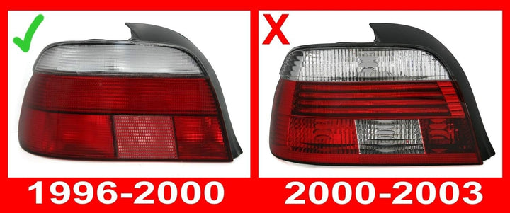 AD Tuning 960323 Rückleuchten Set (2-teilig), Klarglas Rot Smoke, Facelift Optik