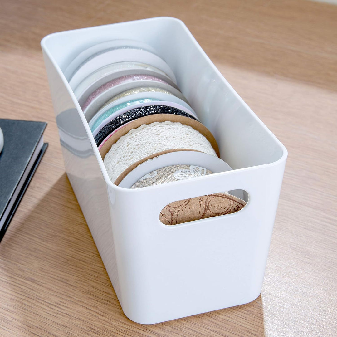 6x Ordnungsboxen - 10 cm hoch - grün - 20x10x10cm - 1,4 Liter - Ordnungskorb - Schubladenorganizer S