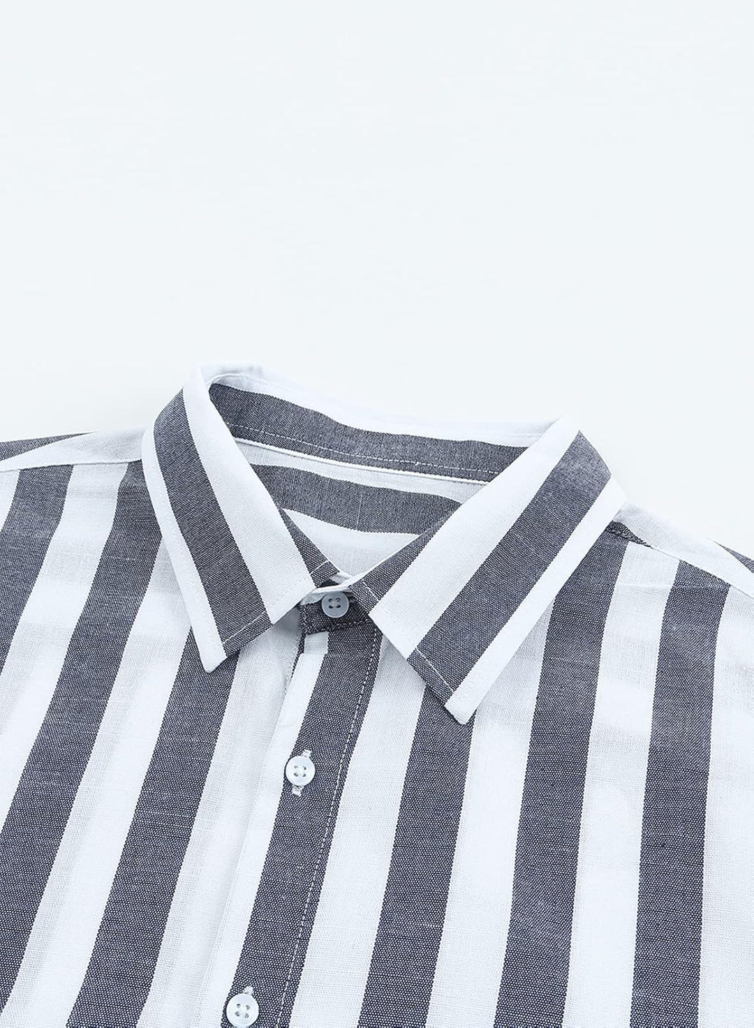 Meilicloth Herren Hemd Langarm Sommer Gestreifte Freizeithemden Casual mit Knöpfen Regular Fit S A N