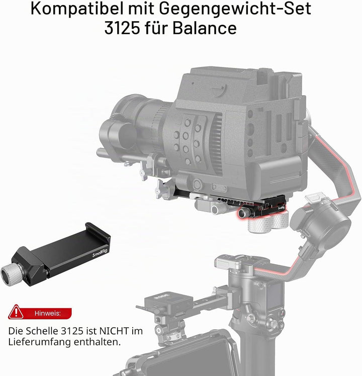 SMALLRIG RS2 RS3 RS3 Pro Extended Quick Release Plate erweiterte Schnellwechselplatte für DJI RS 2 /