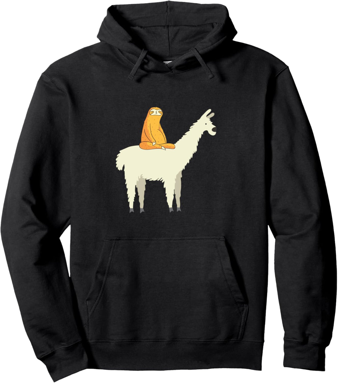 Cute Llama and Sloth Friends Adorable Animals Pullover Hoodie