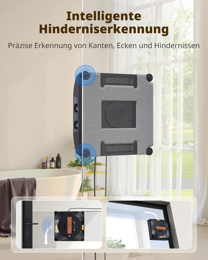 AIRMSEN YW733 Fensterputzroboter, Automatische Routenplanung, 4 Reinigungsmodi, 4 Sprühdüsen, 110 ml