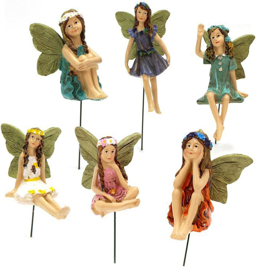 Elfen Figuren Garten Feengarten Zubehör Wichtel Figuren Miniatur Garten Feen Dekor Feenflügel Garten