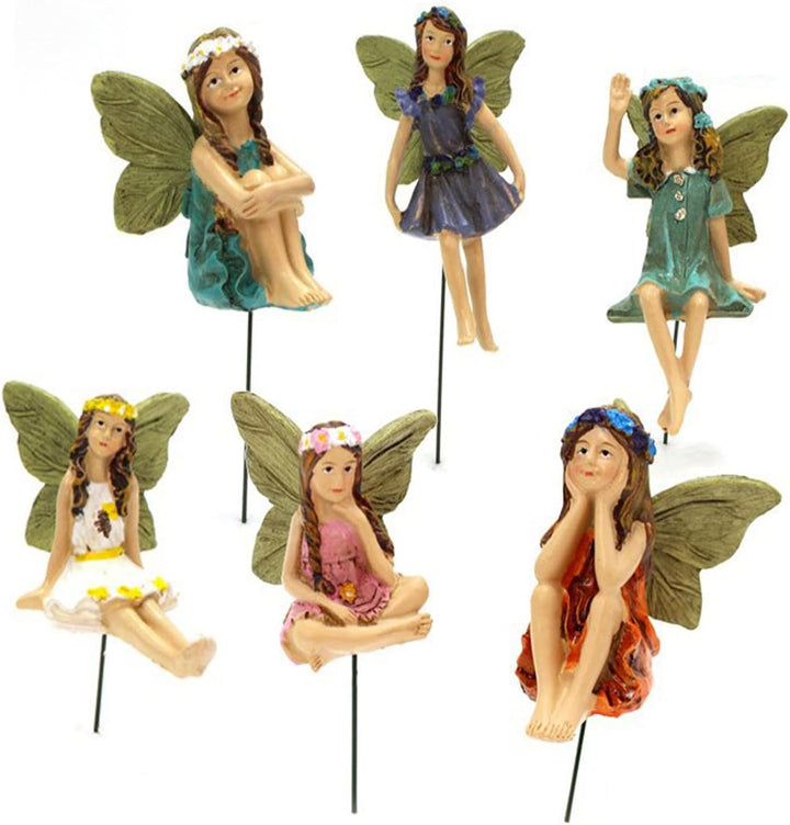 Elfen Figuren Garten Feengarten Zubehör Wichtel Figuren Miniatur Garten Feen Dekor Feenflügel Garten
