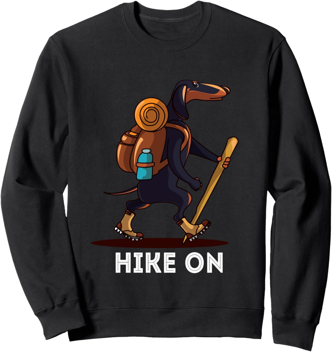 Lustiger Dackel Bergsteigen Wandern Sweatshirt