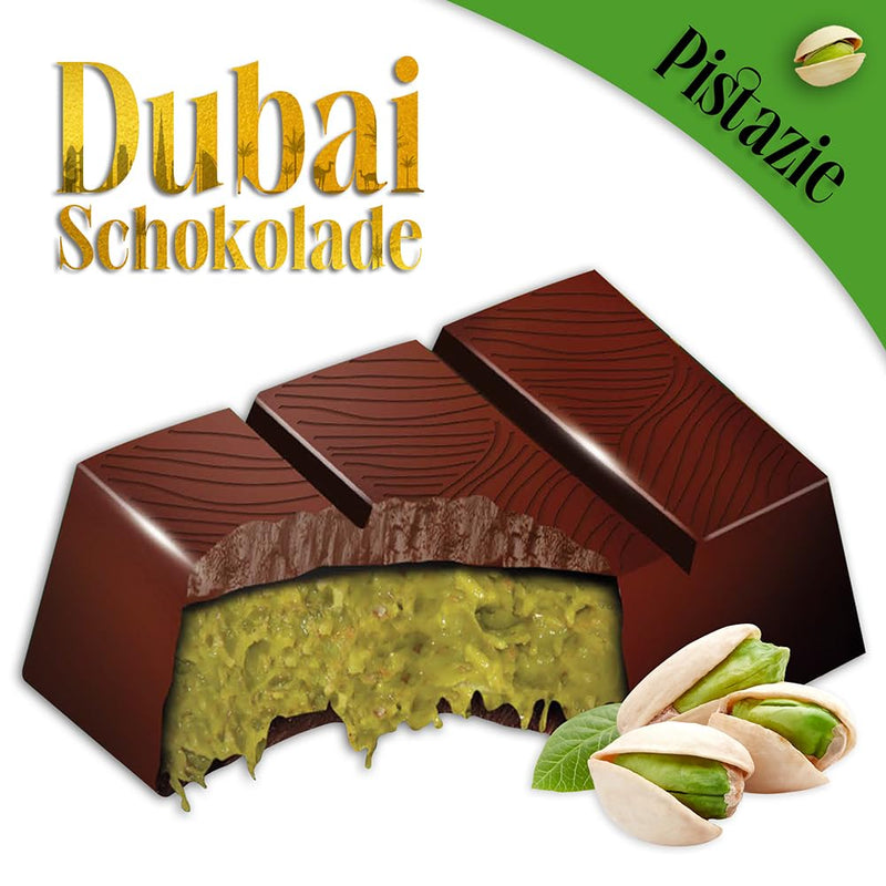 Alsino Alyan Dubai Schokolade 300g pro Tafel 100g - Frische & knackige Pistazien - Exklusive erlesen