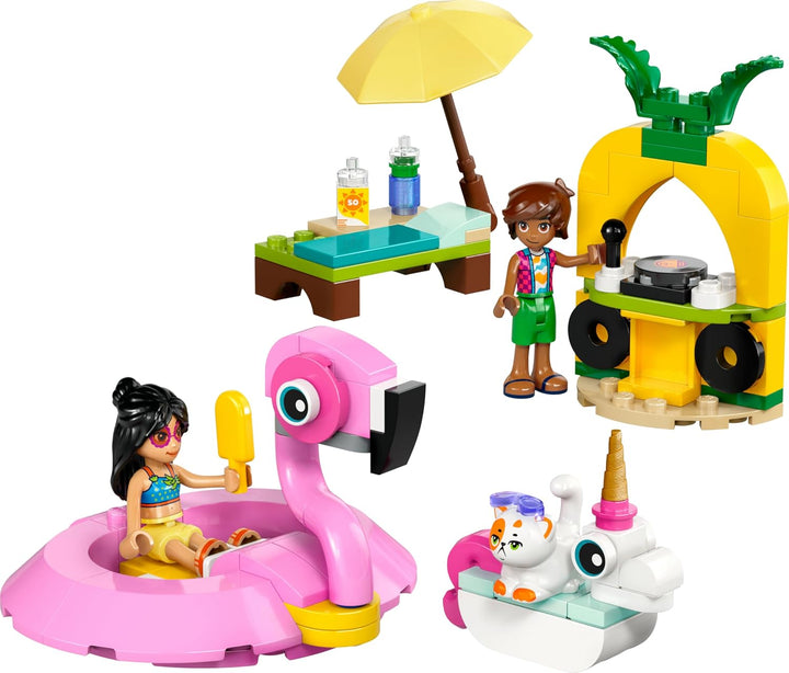 LEGO Friends Poolparty mit Einhorn und Flamingo - Spielzeug mit Tier Schwimmtieren, 2 Minifiguren, K