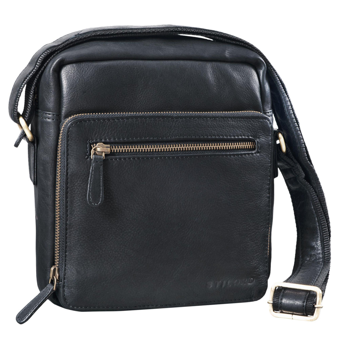 STILORD 'Nathan' Umhängetasche Herren Leder klein braun Vintage Herrentasche 10,1 Zoll Tablettasche