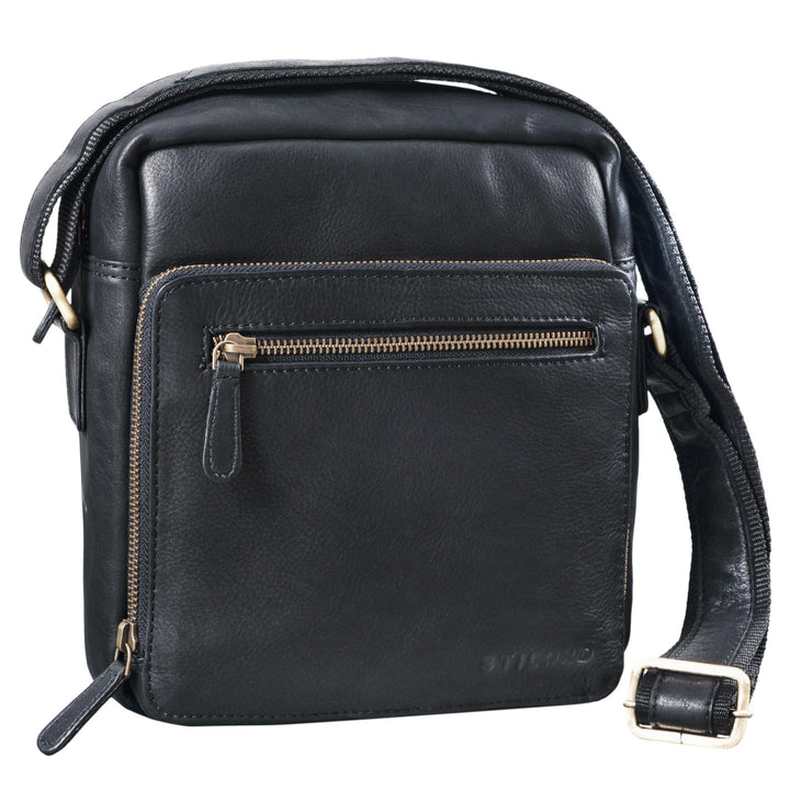 STILORD 'Nathan' Umhängetasche Herren Leder klein braun Vintage Herrentasche 10,1 Zoll Tablettasche