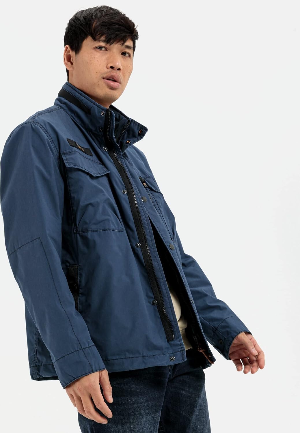 camel active Herren Blouson mit Stehkragen 56 Blau, 56 Blau