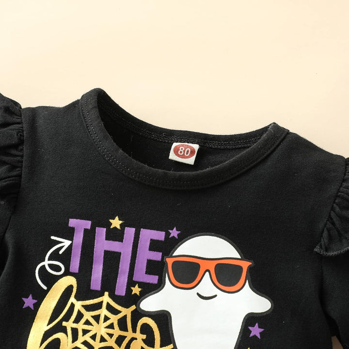 Verve Jelly Baby Mädchen Halloween Kleidung Rüschen Langarm Kürbis Tops Tüll Tutu Rock Gestreifte La