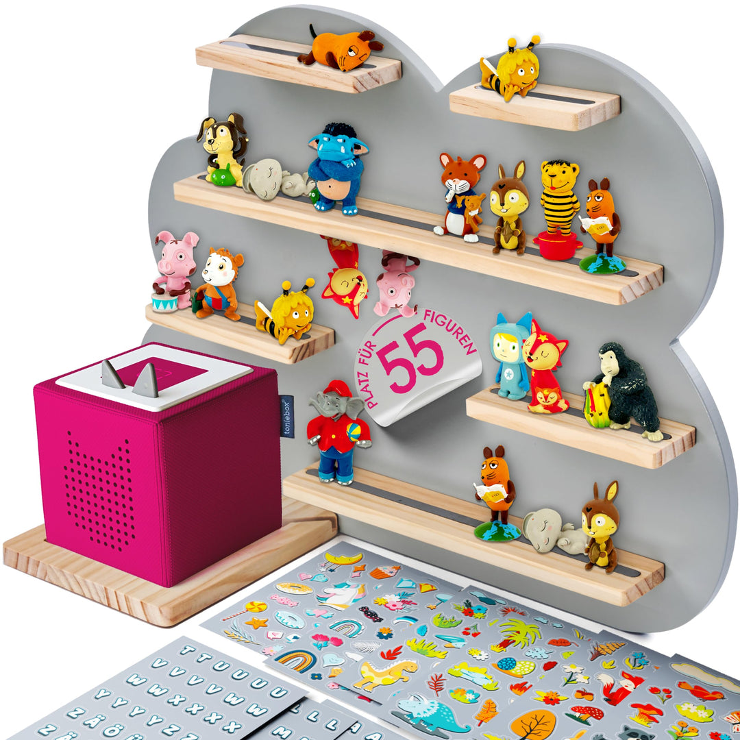 Milula Studios Tonie Regal Wolke Gross für 55 Tonie, für Toniebox & Tonie Hörfiguren, Mädchen & Jung