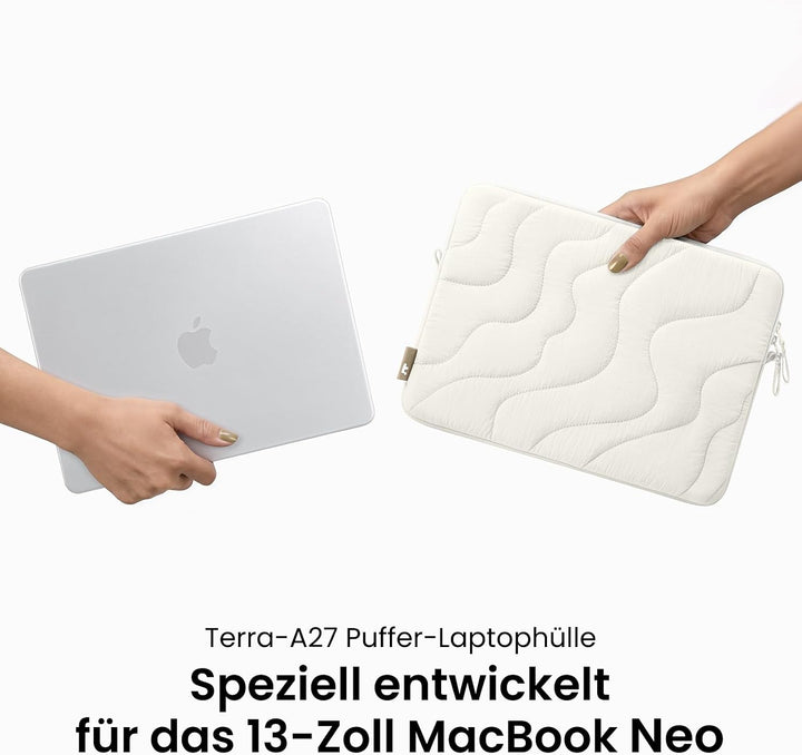 tomtoc 360° Gepolsterte MacBook Neo Tasche für 13 Zoll MacBook Neo A18 Pro | Gesteppte Hülle für 13