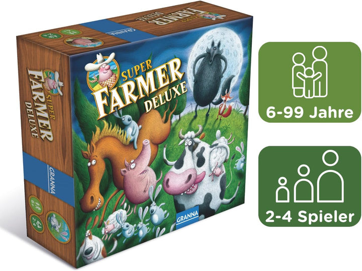 Granna – Superfarmer Deluxe – Familienspiel & Wirtschaftsspiel, Deluxe-Version mit Tierfiguren, Für