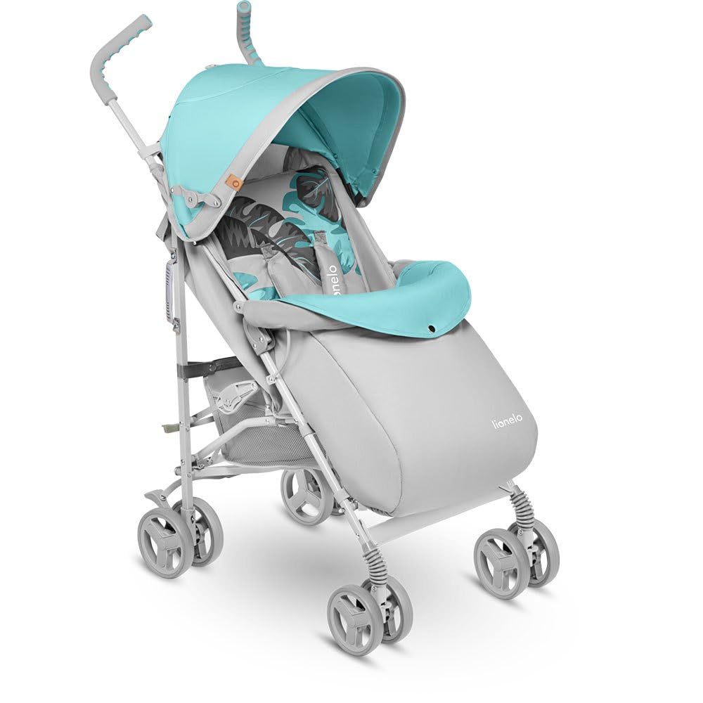 LIONELO Elia Buggy klein zusammenklappbar Kinderwagen bis 15 kg, Rücken und Fussstützenverstellung H
