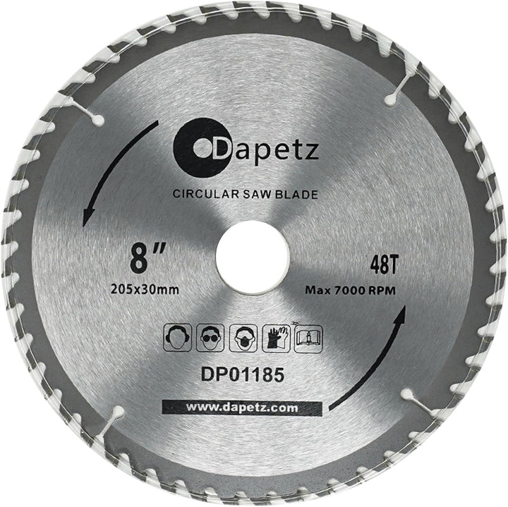 Silverl Rückpolster Kreissägeblätter TCT Kreissägeblätter 3pk 205 x 30 - 25, 18, 16 mm Ringe Kreissä