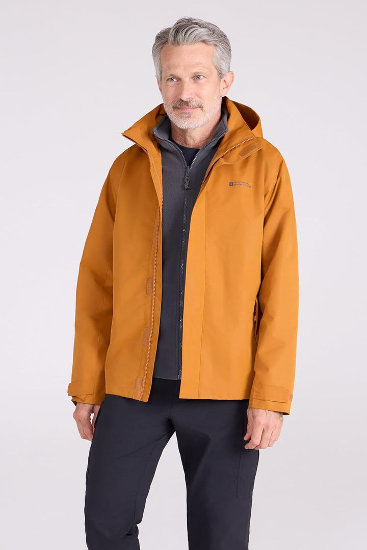 Mountain Warehouse Fell 3-in-1 Herren-Outdoor-Jacke - wasserdichte, atmungsaktive Regenjacke für Her