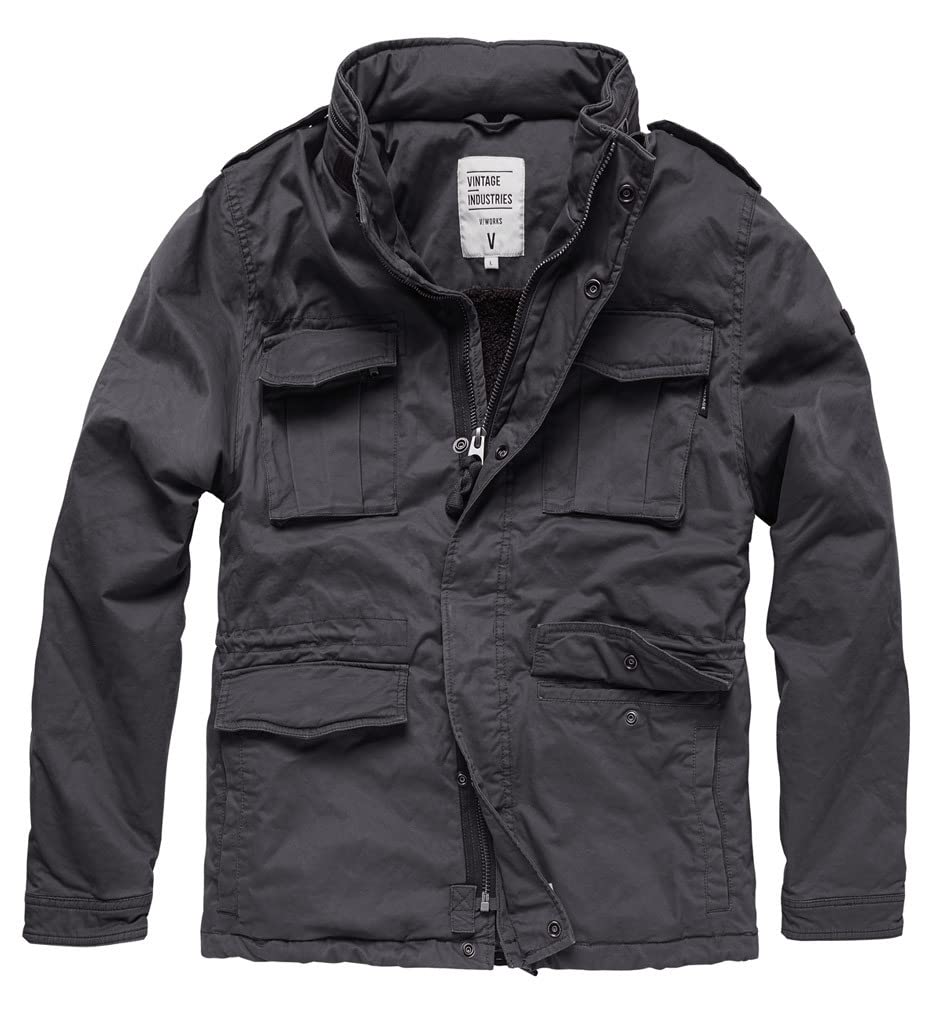 Vintage Industries Madison Textiljacke, schwarz, S S Schwarz, S Schwarz