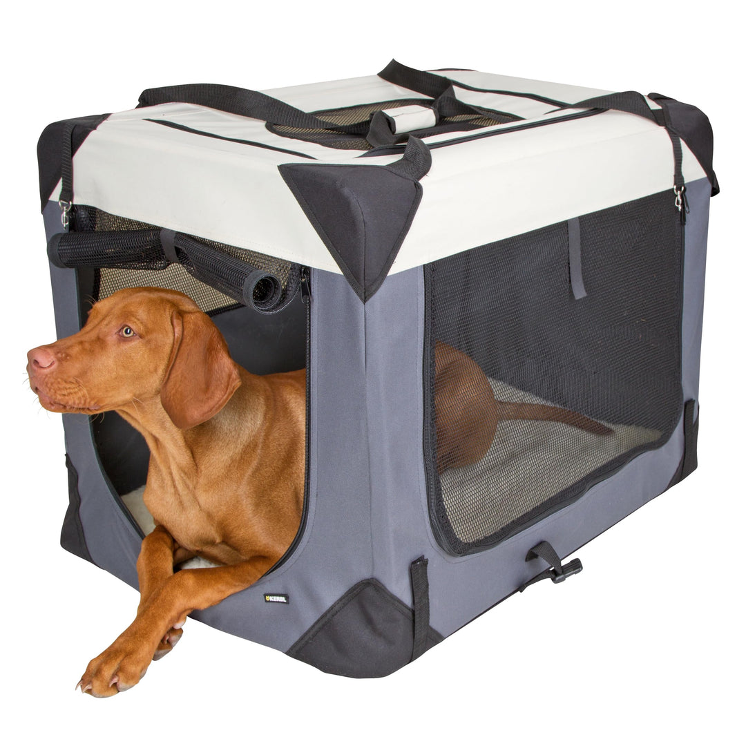 Kerbl 80597 Transportbox Journey, 70 x 52 x 52 cm, grau/beige Grau/Beige L 70 x B 52 x H 52 cm, Grau