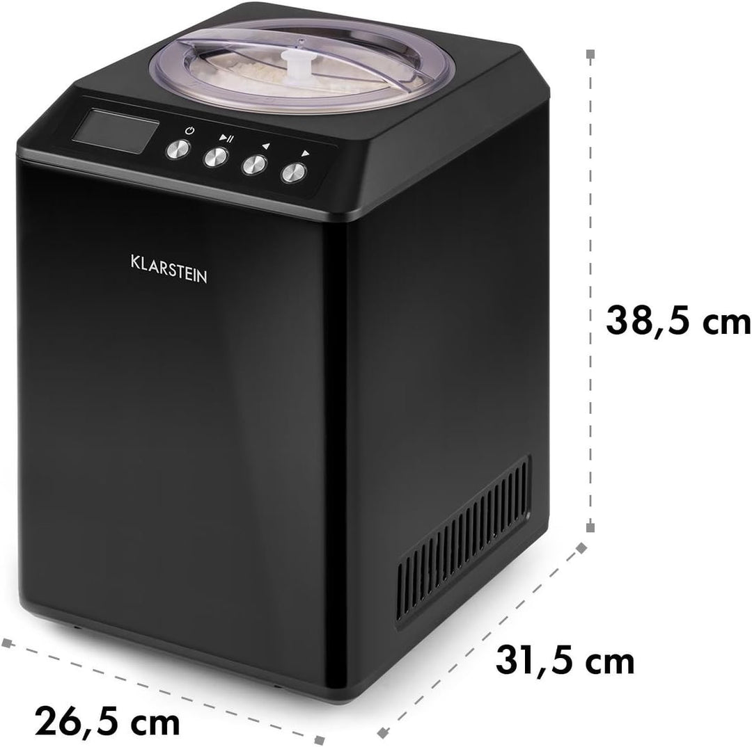 Klarstein Vanilla Sky Family - Eismaschine, Eisbereiter, Speiseeismaschine, Kühlhaltefunktion, LED-D
