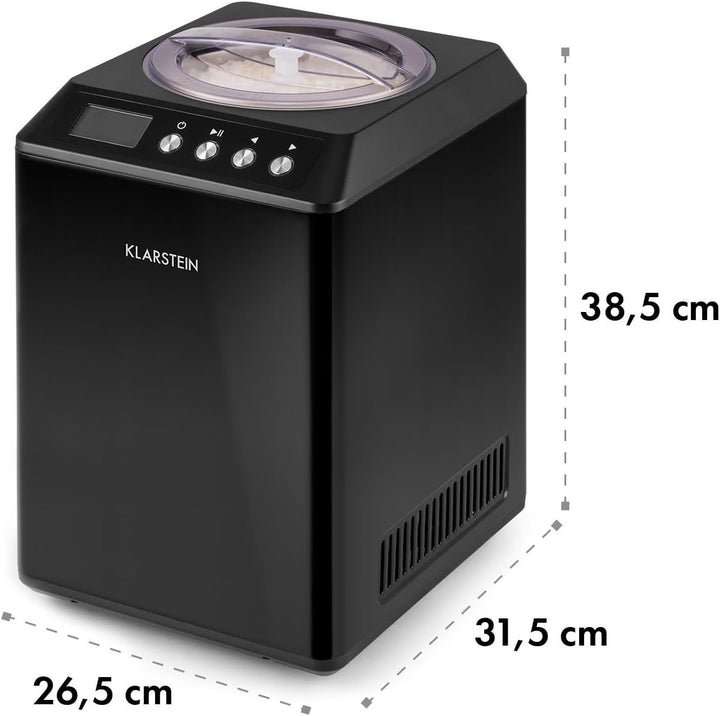 Klarstein Vanilla Sky Family - Eismaschine, Eisbereiter, Speiseeismaschine, Kühlhaltefunktion, LED-D