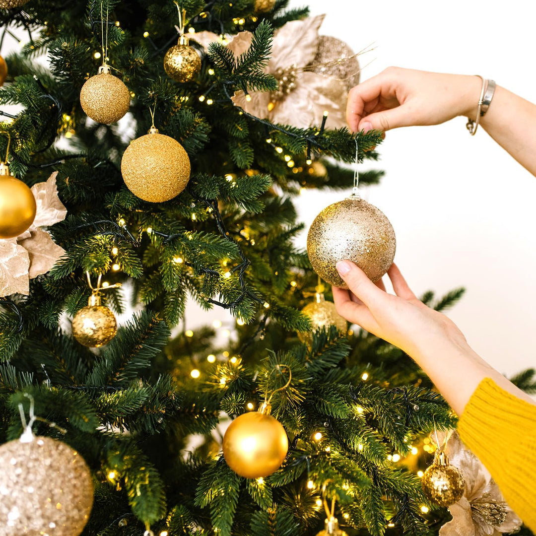 com-four® 84x Weihnachtskugeln, Christbaumkugeln bruchsicher aus Kunststoff für Weihnachten, Baumsch