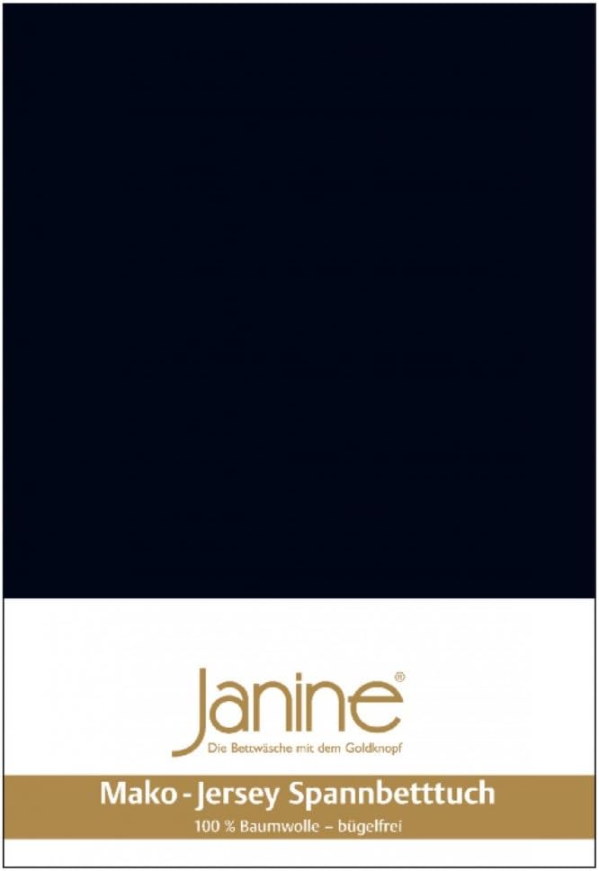 Janine Spannbetttuch 5007 Mako Jersey 180/200 bis 200/200 cm schwarz Fb. 98 180/200 cm - 200/200 cm